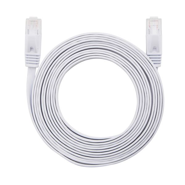 (まとめ) LANケーブル フラット CAT6 5m 白 AS-CAPC014 【×10セット】