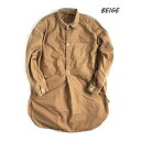 スウェーデン軍プルオーバースリーピングシャツ後染めレプリカ ベイジュ《36(レディースフリー相当)》 送料無料!