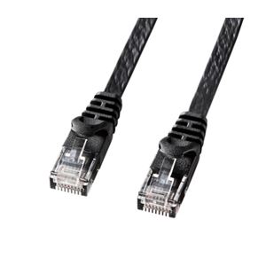 (まとめ)サンワサプライ カテゴリ6フラットLANケーブル LA-FL6-15BK【×3セット】のサムネイル