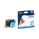 (まとめ) エプソン EPSON インクカートリッジ シアン ICC42 1個 【×4セット】(2)