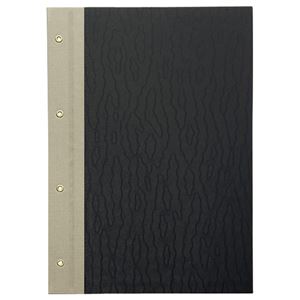 （まとめ） TANOSEE とじ込表紙 クロス貼り A4タテ 4穴 1パック（1組2枚） 【×5セット】