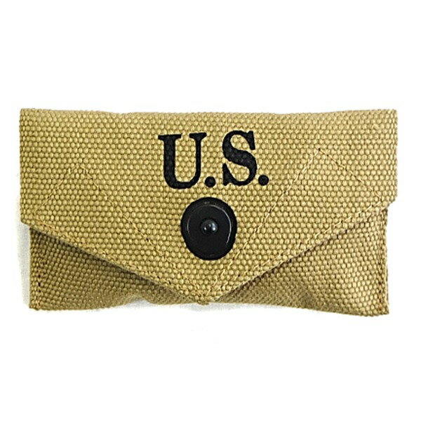 楽天生活雑貨のお店！Vie-UPアメリカ軍 M1942 ファーストエイドポーチ コンパスポーチ カーキ 綿キャンパス地 帆布製 米軍 レプリカ ミリタリーバッグ