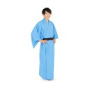【コスプレ】 カラフル着流し/着物 【ライトブルー】 着丈:約147cm ポリエステル100% 〔イベント 仮装 舞台小物〕【代引不可】(3)