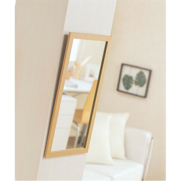 ウォールミラー/全身姿見鏡 【壁掛け用】 L2 フレーム 壁掛けひも付き 日本製 ナチュラル [2]