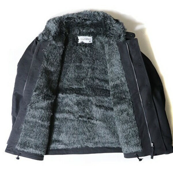 USタイプ 「N-1」 DECK ジャケット ブラック(裏ボアグレー) 34(S)サイズ【レプリカ】