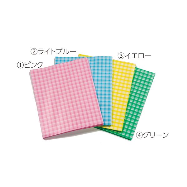 (まとめ) キッズ 高級おはながみ チェック柄 200枚 緑【×20セット】