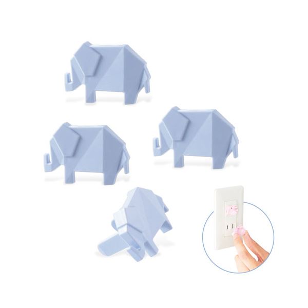 (まとめ) エレコム コンセントキャップ/ホコリ防止/難燃性樹脂/ゾウ/ブルー T-CAPKAKU1 【×5セット】