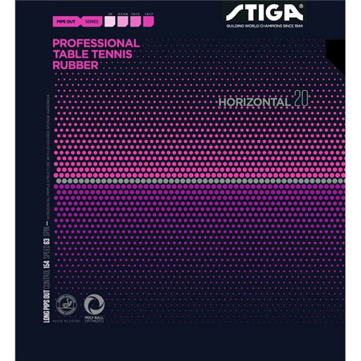 STIGA(スティガ) 粒高ラバー HORIZONTAL 20 OX(ホリゾンタル 20 OX) BLACK スポンジ無し STIGA(スティガ) 粒高ラバー HORIZONTAL 20 OX(ホリゾンタル 20 OX) BLACK スポンジ無し