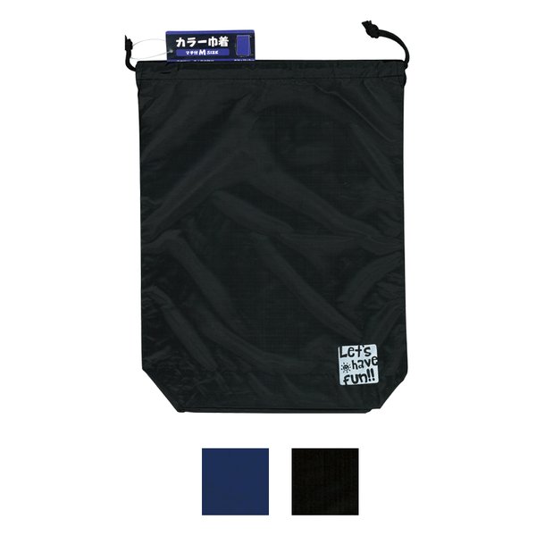 カラー巾着（マチ付・M） カラーアソート/指定不可 【12個セット】 34-263