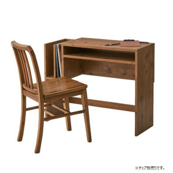 パソコンデスク ワークデスク 幅90cm ナチュラル コンセント付き 棚付き リビング 子供部屋 勉強部屋 在宅ワーク ゲーム [2]