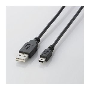 (まとめ)エレコム USB2.0ケーブル(mini-Bタイプ) U2C-M10BK【×10セット】 送料込！