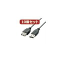 10個セット エレコム 両面挿しUSB延長ケーブル(A-A) U2C-DE20BKX10(2)