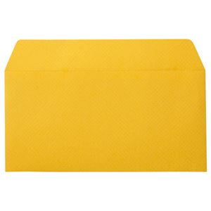 （まとめ） 寿堂 カラー横型封筒 110×220mm 127.9g／m2 テープのり付 〒枠なし 柚子 10351 1パック（10..