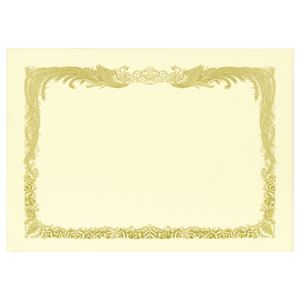 （まとめ） TANOSEE 賞状用紙 クリーム A4 タテ書用 1冊（10枚） 【×10セット】