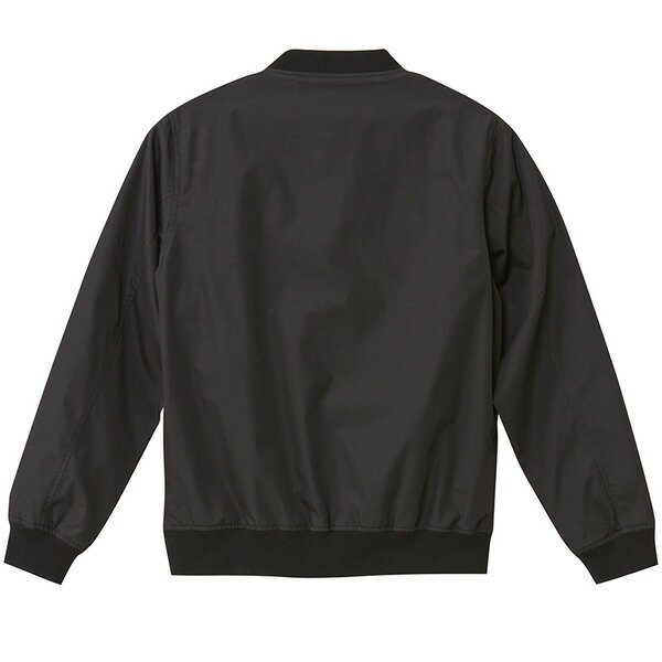 テカリを抑えた綿混・撥水加工、防風加工、裏地付スタジアムジャケット　ブラック　M
