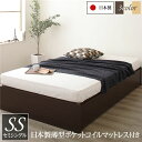 頑丈ボックス収納 ベッド セミシングル ダークブラウン ポケットコイルマットレス 日本製ベッドフレーム 引き出し2杯付き【代引不可】 送料無料!