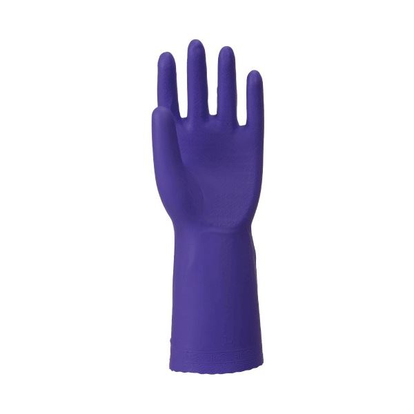 (まとめ) 川西工業 やわらかい手袋 ビニール 厚手 M パープル #2046-M 1双 【×30セット】