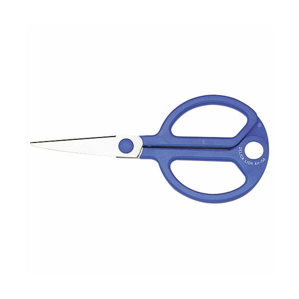 (まとめ) ライオン事務器 ステンレスはさみ刃渡り53mm 青 AH-150 1本 【×30セット】