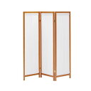 木製 スクリーン/パーテーション 【帆布 3連 ブラウン】 幅440×奥行20×高さ1500mm×3枚 〔リビング 客室 客間〕 完成品【代引不可】(3)