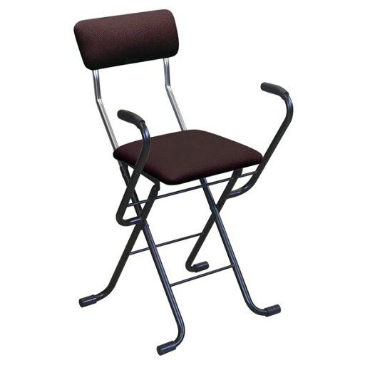 折りたたみ椅子 【2脚セット ブラウン×ブラック】 幅46cm 日本製 スチール 【代引不可】 折りたたみ椅子 【2脚セット ブラウン×ブラック】 幅46cm 日本製 スチール 【代引不可】