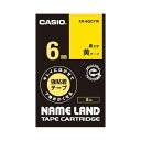 (まとめ)カシオ計算機 ラベルテープ XR-6GCYW 黒文字黄テープ6mm【×5セット】(2)
