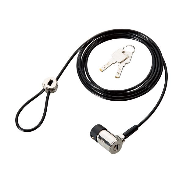 (まとめ) 明晃化成工業 パソコンセキュリティ スプリング式ディンプルキーワイヤーロック 統一キー仕様No.1 KWL92-C1 1パック 【×10セット】