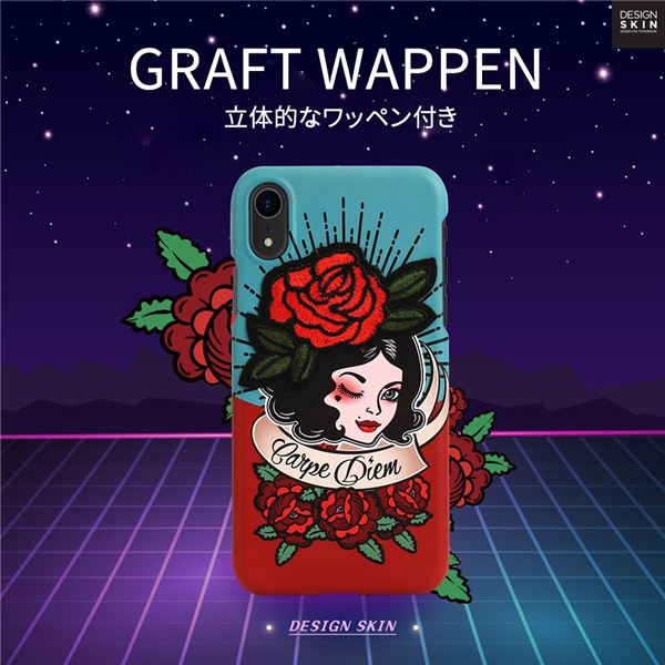 DESIGN SKIN iPhone XR GRAFT WAPPEN カルペ・ディエム / ローズ送料込！