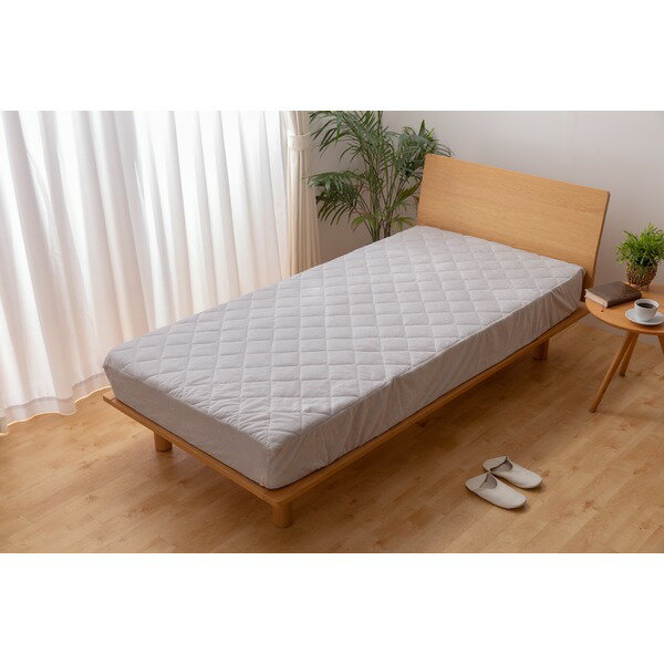 mofua 夏でも冬でもふわさら敷きパッド一体型BOXシーツ（抗菌防臭） SD（セミダブル） グレー【代引不可】 送料込！