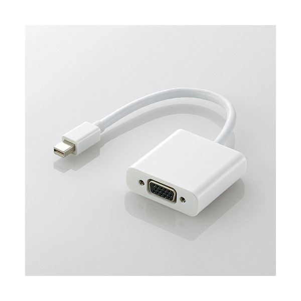 （まとめ）エレコム MiniDisplayPort-VGA変換アダプタ AD-MDPVGAWH 1個【×2セット】