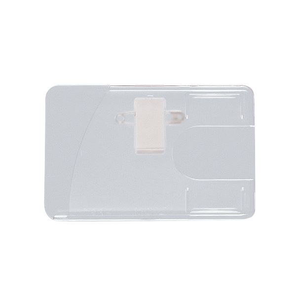 (まとめ) ライオン事務器 IDカード用名札 ヨコ型ハードタイプ クリップ・安全ピン付 N-231 1個 【×50セ..