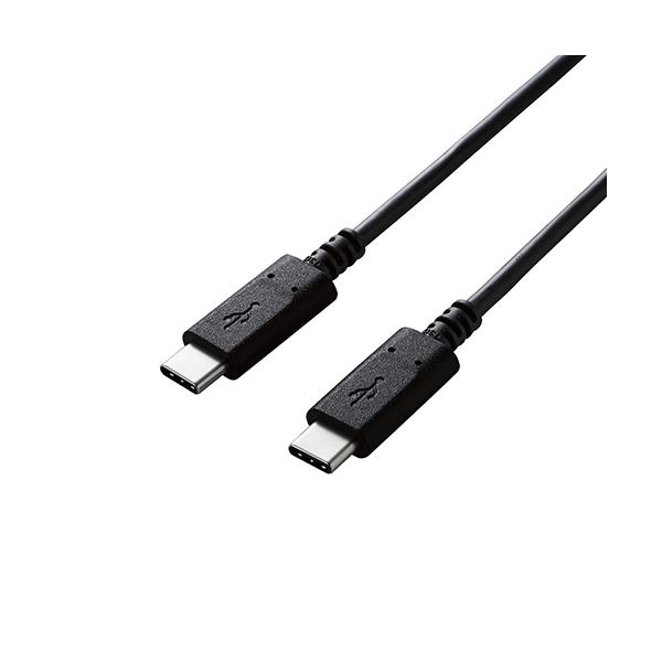 【5個セット】エレコム USB2.0ケーブル/C-Cタイプ/認証品/PD対応/3A出力/0.5m/ブラック U2C-CC05NBK2X5