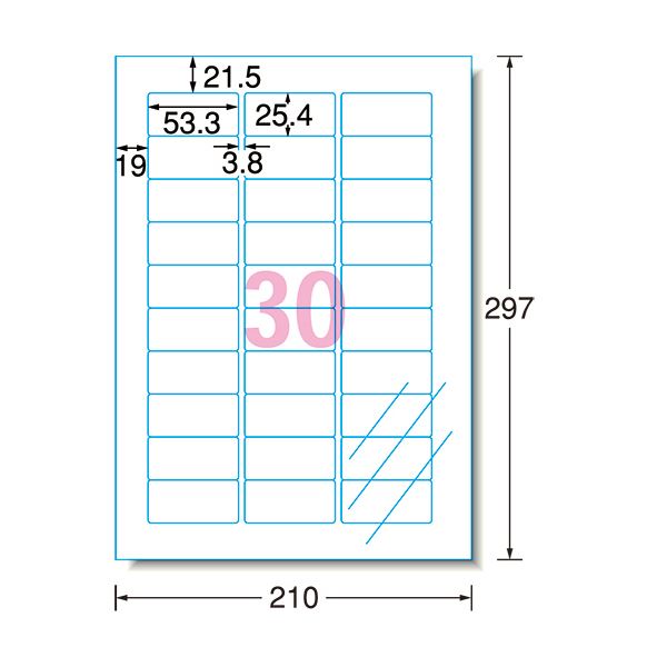 （まとめ）エーワン ラベルシール[インクジェット]光沢フィルム・透明 A4 30面 53.3×25.4mm 28973 1冊(10シート) 【×3セット】