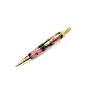 花柄 ボールペン/文房具 【八重桜 ブラック】 パーカータイプ 芯：0.7mm 日本製 文具 オフィス用品 『Frower Pen』 1