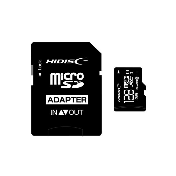 HIDISC microSDHCJ[h 128GB CLASS10 UHS-1Ή SDϊA_v^t HDMCSDX128GCL10UIJP3