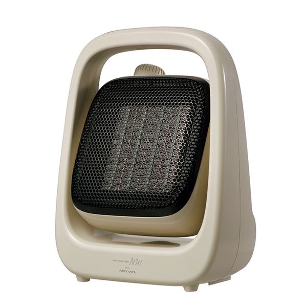 足元ヒーター 暖房器具 幅20cm グレージュ ハンドル付 移動便利 転倒時OFF コンパクトアングルヒーター リビング デスク下 トイレ 送料無料！