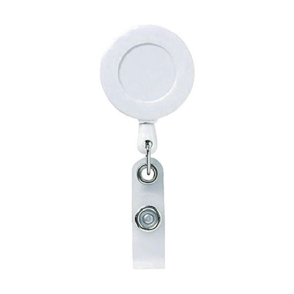 (まとめ) TRUSCO リール付クリップ 白TR-W 1個 【×50セット】