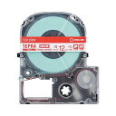 (まとめ) キングジム テプラ PRO テープカートリッジ 強粘着 12mm 白/赤文字 SS12RW 1個 【×10セット】