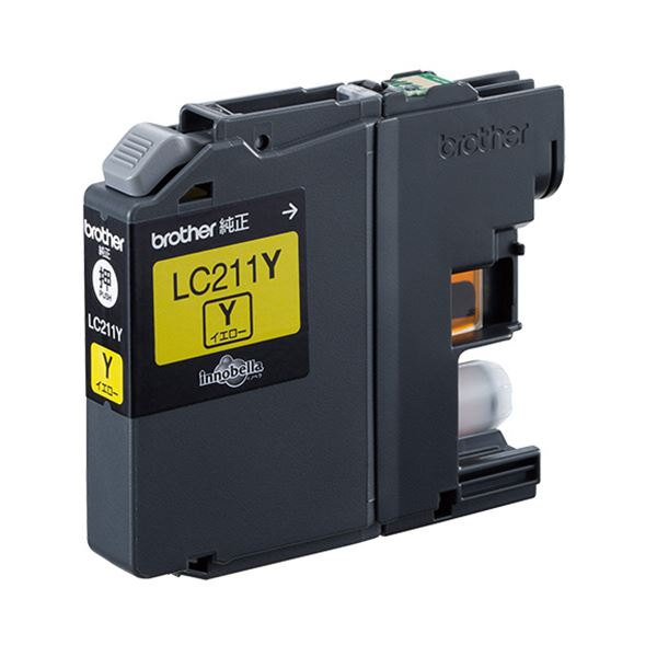 (まとめ) ブラザー BROTHER インクカートリッジ イエロー LC211Y 1個 【×10セット】
