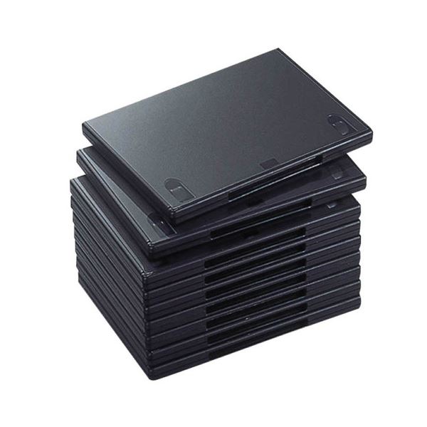 (まとめ) エレコム DVDトールケース 1枚収納ブラック CCD-DVD03BK 1パック(10枚) 【×10セット】