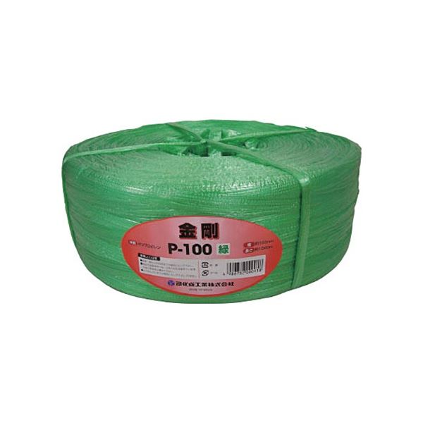 (まとめ) 司化成工業 ツカサ 手結束用PP縄(ツカサテープ) 緑 P-100GN 1巻 【×3セット】