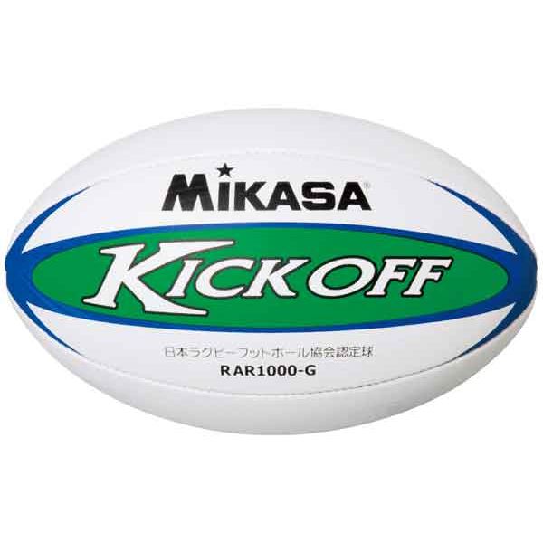 MIKASA（ミカサ）ラグビー ラグビーボール 認定球5号 ホワイト×グリーン 【RAR1000G】