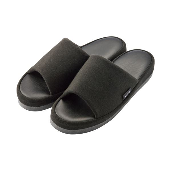 (まとめ）オクムラ With低反発スリッパ M ブラック【×5セット】