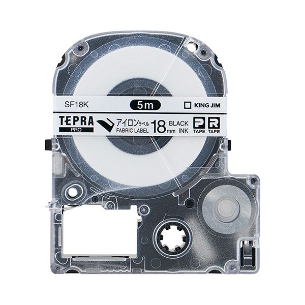 (まとめ) キングジム テプラ PRO テープカートリッジ アイロンラベル 18mm 黒文字 SF18K 1個 【×10セット】