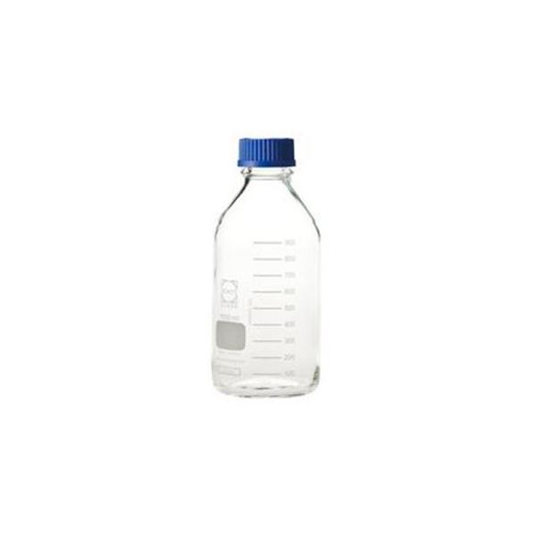 (まとめ)DURAN ねじ口瓶 1L 青CAP付 【×5セット】