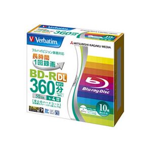 バーベイタム 録画用BD-R DL50GB 1-4倍速 ホワイトワイドプリンタブル 5mmスリムケース VBR260YP10V1 1個(10枚)