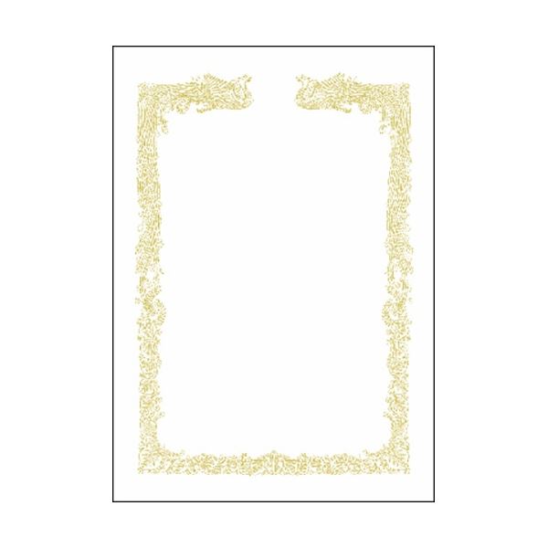 ササガワ タカ印 OA賞状用紙 白地 雲なし A4 ヨコ書用 業務用パック 10-1461 1ケース(100枚)