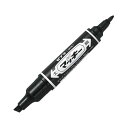 (まとめ) ゼブラ 油性マーカー ハイマッキー 角芯太字+丸芯細字 黒 MO-150-MC-BK 1セット(10本) 【×10セット】(3)
