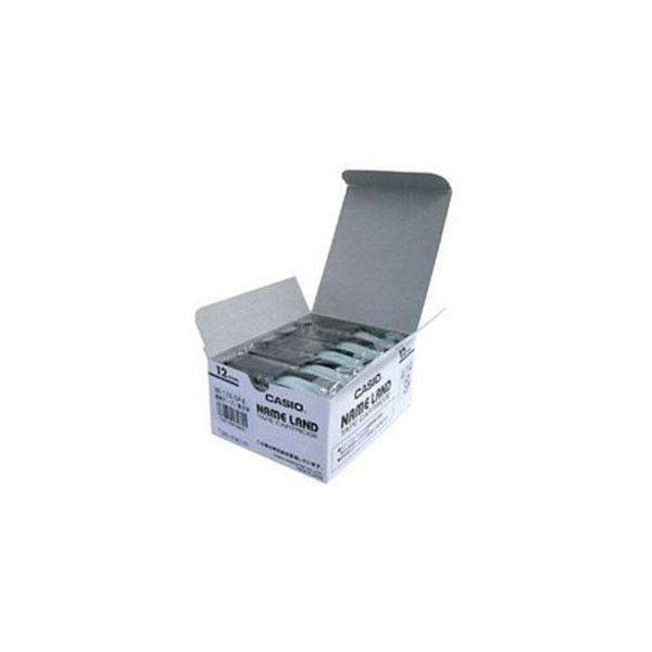 CASIO ネームランド(NAME LAND) スタンダードテープ (透明テープ/黒文字/12mm幅・5本入) XR-12X-5P-E
