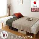 脚付きマットレス 国産 一体型 ポケットコイル ショート丈セミシングル 脚30cm 組立設置サービス付き【代引不可】(3)