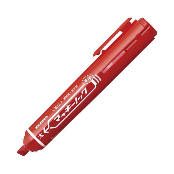 (まとめ) ゼブラ 油性マーカー マッキーノック太字 赤 P-YYSB6-R 1本 【×50セット】